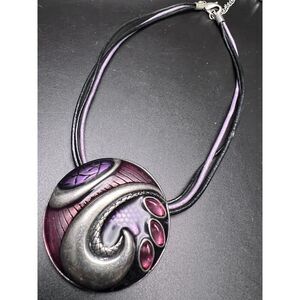 Laura Ashley Purple Abstract Necklace